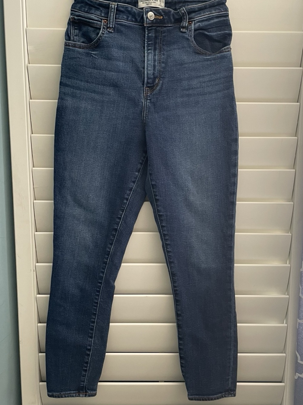 Abercrombie & Fitch Curve Love High Rise Super Skinny Ankle Jean Jeans Blue